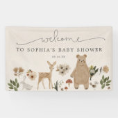Boho Woodland Baby shower Welcome Banner (Horizontaal)