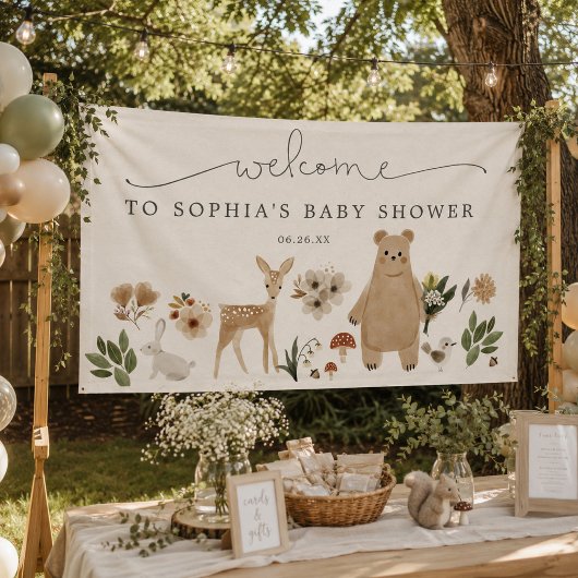 Boho Woodland Baby Shower Welkom Banner