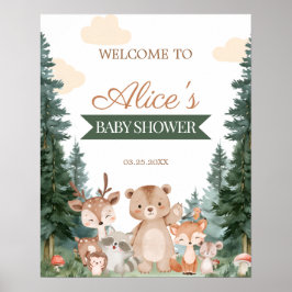 Boho Woodland Baby Shower Welkom Bord Poster