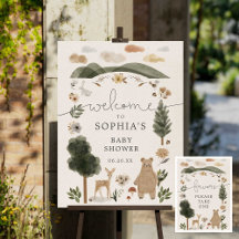 Boho Woodland Baby shower welkom en gunsten teken
