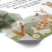 Boho Woodland Baby shower zeg geen Baby Poster (Hoek)