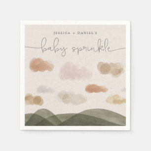 Boho Woodland Baby Sprinkle Cocktail Servet Modern