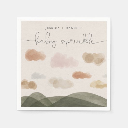 Boho Woodland Baby Sprinkle Cocktail Servet Modern (Voorkant)