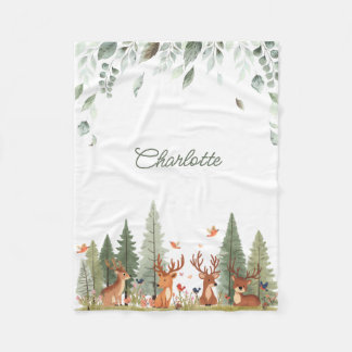 Boho Woodland Babydeken | Herten Bos Nursery Fleece Deken