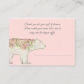 Boho Woodland Beer Baby Girl Shower Diaper Raffle Informatiekaartje (Achterkant)