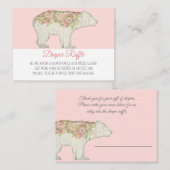 Boho Woodland Beer Baby Girl Shower Diaper Raffle Informatiekaartje (Voorkant / Achterkant)