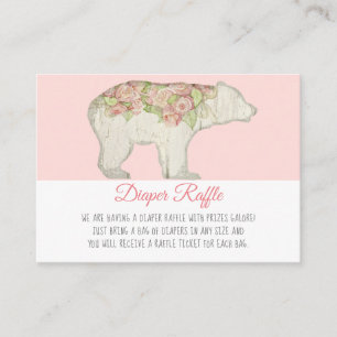 Boho Woodland Beer Baby Girl Shower Diaper Raffle Informatiekaartje