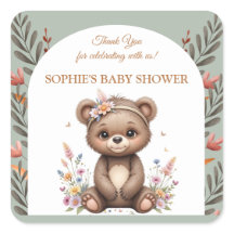 Boho Woodland Beer Baby Shower Favor Sticker -> is