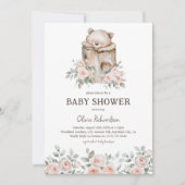 Boho Woodland Beer & Bloemen Baby shower Kaart (Voorkant)