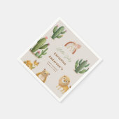 Boho Woodland Beer Lion Fox Cactus Baby shower Servet (Hoek)