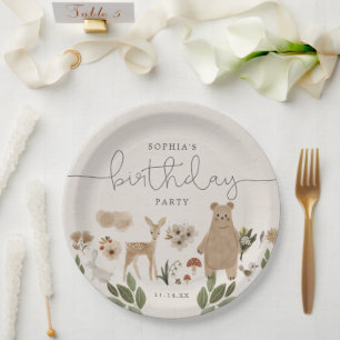Boho Woodland Birthday Party Paper Borden Papieren Bordje