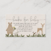 Boho Woodland Books for Baby shower Card Informatiekaartje (Voorkant)