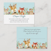 Boho Woodland Boy Deer Fox Bunny Diaper Raffle Informatiekaartje (Voorkant / Achterkant)