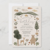 Boho Woodland Boy Verjaardagsfeest Kaart (Voorkant)