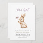 Boho Woodland Bunny Baby shower Kaart (Voorkant / Achterkant)