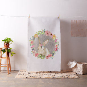 Boho Woodland Bunny Rabbit Nursery Quilt Fabric Stof