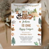 Boho Woodland Camper eerste verjaardag Kaart