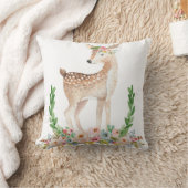 Boho Woodland Deer Baby Nursery Floral Pillow Kussen (Deken)