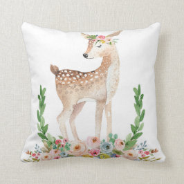 Boho Woodland Deer Baby Nursery Floral Pillow Kussen