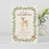boho woodland deer greenery baby shower kaart (Staand voorkant)