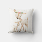 Boho Woodland Deer Nursery Floral Baby Pillow Kussen (Voorkant)