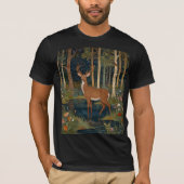 Boho Woodland Deer Print Rustiek bosgroen T-shirt (Voorkant)