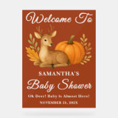 Boho Woodland Deer & Pumpkin Herfst Baby shower Acryl Bord (Voorkant)