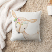 Boho Woodland Deer Waterverf Baby Nursery Pillow Kussen (Deken)