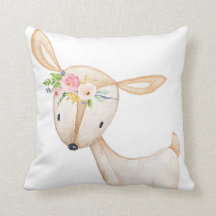 Boho Woodland Deer Waterverf Baby Nursery Pillow