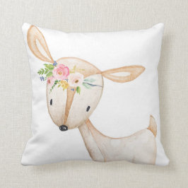 Boho Woodland Deer Waterverf Baby Nursery Pillow Kussen