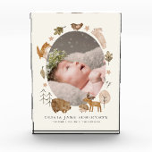Boho Woodland Dieren Baby Fotoblok (Voorkant)