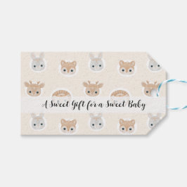 Boho Woodland Dieren Patroon Baby Shower Cadeaubor Cadeaulabel