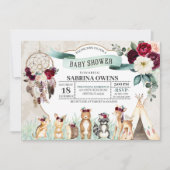 Boho Woodland Dreamweaver Baby shower Uitnodiging (Voorkant)