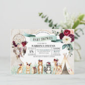 Boho Woodland Dreamweaver Baby shower Uitnodiging (Staand voorkant)