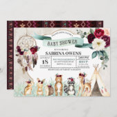 Boho Woodland Dreamweaver Baby shower Uitnodiging (Voorkant / Achterkant)