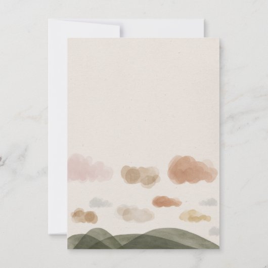 Boho Woodland Drive-By Baby shower Uitnodiging Kaa (Achterkant)