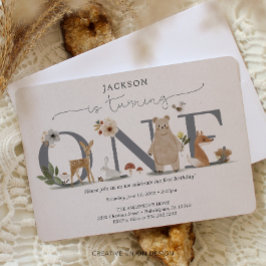 Boho Woodland eerste verjaardag Kaart