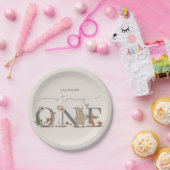 Boho Woodland eerste verjaardag Papieren Bordje (Feest)