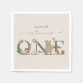 Boho Woodland eerste verjaardag Servet (Voorkant)