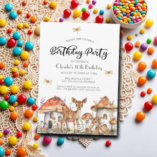 Boho Woodland Forest Animals 10e verjaardagsfeest Kaart