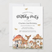 Boho Woodland Forest Animals 2e verjaardagsfeest Kaart (Voorkant)