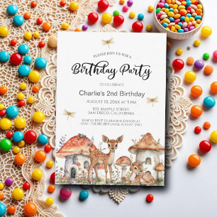Boho Woodland Forest Animals 2e verjaardagsfeest Kaart