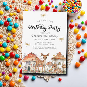 Boho Woodland Forest Animals 6e verjaardagsfeest Kaart