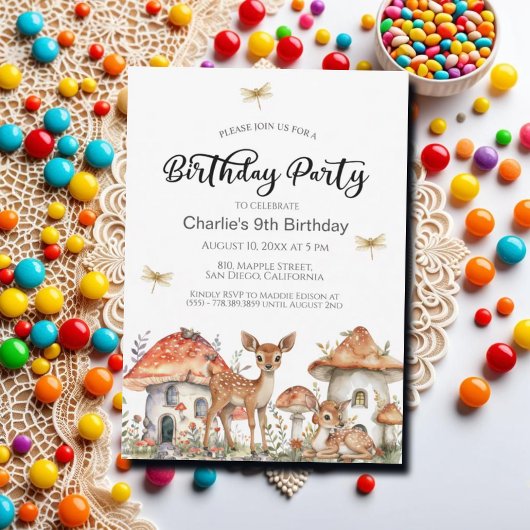 Boho Woodland Forest Animals 9e verjaardagsfeest Kaart