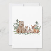 Boho Woodland Forest Animals Baby Shower Invitatio Kaart (Achterkant)