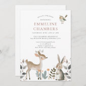 Boho Woodland Forest Animals Baby shower Kaart (Voorkant / Achterkant)