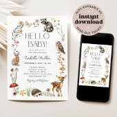 Boho Woodland Forest Animals Baby shower Kaart