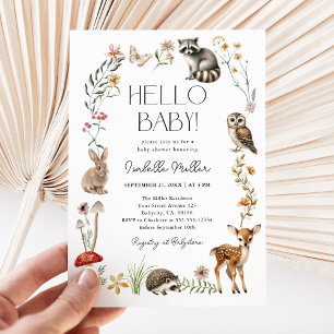 Boho Woodland Forest Animals Baby shower Kaart