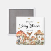 Boho Woodland Forest Animals Baby shower Magneet (Voorkant / Achterkant)