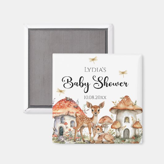 Boho Woodland Forest Animals Baby shower Magneet (Voorkant / Achterkant)